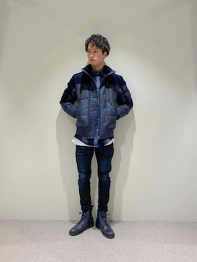 「G-STAR RAW（ジースターロゥ）のアイテム（ダウンジャケット/コート）」を使った、G-Star RAWさん（メンズ・180cm）の冬コーディネート