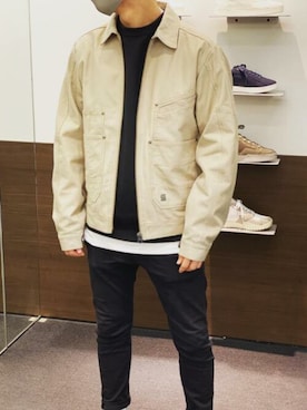 「G-STAR RAW（ジースターロゥ）のアイテム（ミリタリージャケット）」を使った、G-Star RAWさん（メンズ・171cm）の冬コーディネート