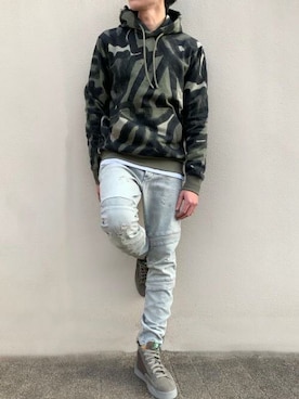「カモフラージュ柄」｜G-Star RAWさん（メンズ・175cm）の冬コーディネート