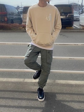 「G-STAR RAW（ジースターロゥ）のアイテム（スウェット）」を使った、G-Star RAWさん（メンズ・175cm）の春コーディネート