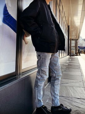 「G-STAR RAW（ジースターロゥ）のアイテム（スウェット）」を使った、G-Star RAWさん（メンズ・167cm）の春コーディネート