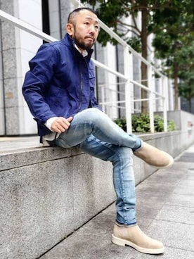 「G-STAR RAW（ジースターロゥ）のアイテム（ミリタリージャケット）」を使った、G-Star RAWさん（メンズ・170cm）の春コーディネート