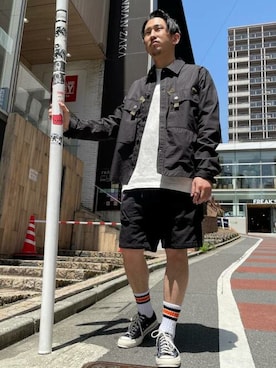 「G-STAR RAW（ジースターロゥ）のアイテム（ミリタリージャケット）」を使った、G-Star RAWさん（メンズ・175cm）の春コーディネート