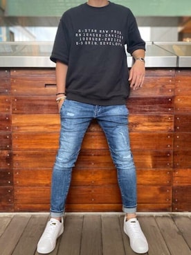 「G-STAR RAW（ジースターロゥ）のアイテム（スウェット）」を使った、G-Star RAWさん（メンズ・169cm）の夏コーディネート