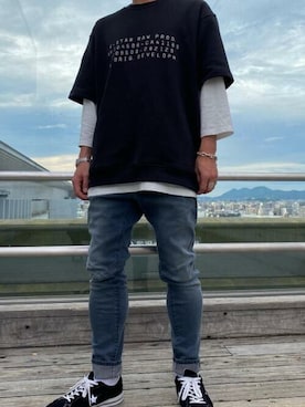 「G-STAR RAW（ジースターロゥ）のアイテム（スウェット）」を使った、G-Star RAWさん（メンズ・175cm）の夏コーディネート