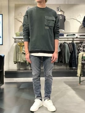 「G-STAR RAW（ジースターロゥ）のアイテム（スウェット）」を使った、G-Star RAWさん（メンズ・175cm）の秋コーディネート