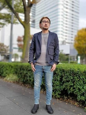 「G-STAR RAW（ジースターロゥ）のアイテム（テーラードジャケット）」を使った、G-Star RAWさん（メンズ・178cm）の秋コーディネート