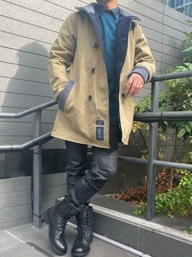 「リバーシブル」｜「アイテム（ミリタリージャケット）」を使った、G-Star RAWさん（メンズ・169cm）の冬コーディネート