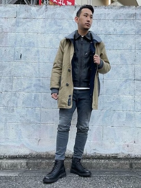 「G-STAR RAW（ジースターロゥ）のアイテム（ミリタリージャケット）」を使った、G-Star RAWさん（メンズ・175cm）の冬コーディネート