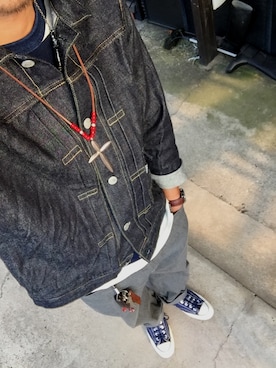 「SCHOTT」｜「アイテム（腕時計）」を使った、KAZUKI YAMADAさん（メンズ・178cm）の秋コーディネート