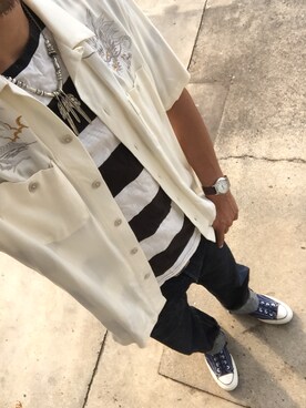 「SCHOTT」｜「アイテム（腕時計）」を使った、KAZUKI YAMADAさん（メンズ・178cm）の秋コーディネート