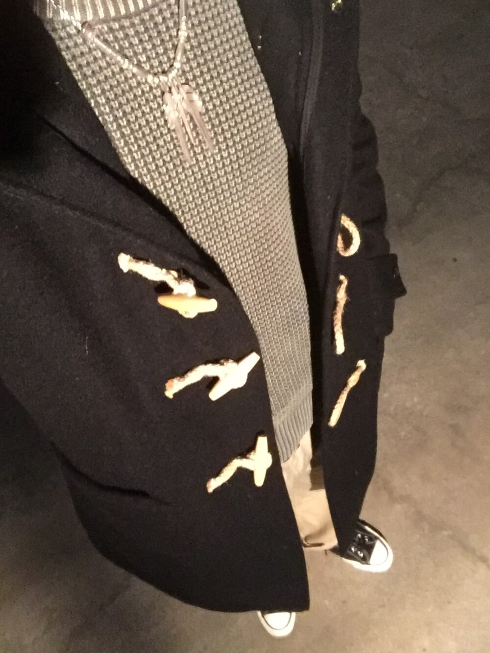 「SCHOTT、アメカジ、used、古着、vintage、ヴィンテージ、larrysmith、コンバース、ダッフルコート、冬コーデ」｜「LARRY SMITHのアイテム（ネックレス、その他）」を使った、KAZUKI YAMADAさん（メンズ・178cm）の秋コーディネートの1枚目の写真