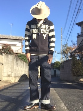 「LARRY SMITH（ラリースミス）のアイテム（リング）」を使った、KAZUKI YAMADAさん（メンズ・178cm）の冬コーディネート