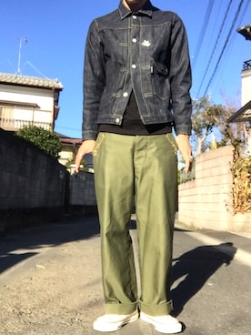 「HTC（エイチティーシー）のアイテム（パンツ）」を使った、KAZUKI YAMADAさん（メンズ・178cm）の冬コーディネート