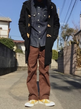 「アイテム（ダッフルコート）」を使った、KAZUKI YAMADAさん（メンズ・178cm）の冬コーディネート