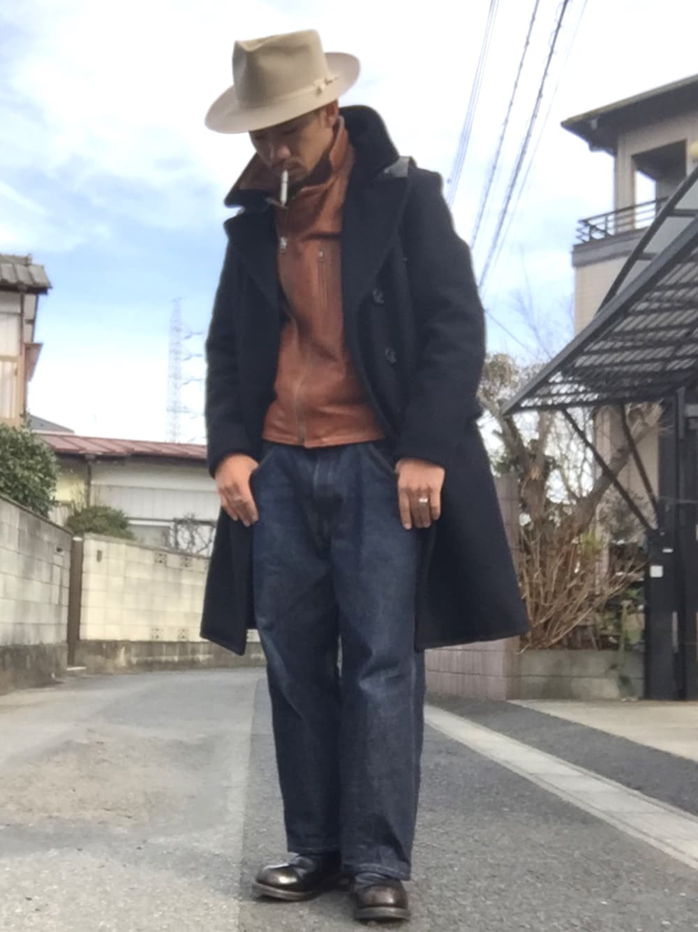 超希少 美品 ショット ロング ピーコート メルトン XL相当 USA製 黒 20180105161119758_1000.jpg