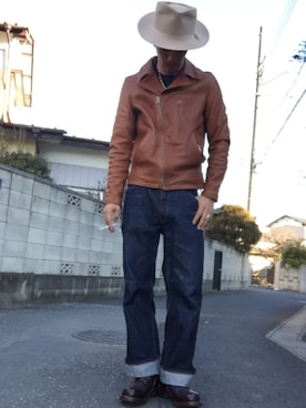 「LARRY SMITH（ラリースミス）のアイテム（リング）」を使った、KAZUKI YAMADAさん（メンズ・178cm）の冬コーディネート