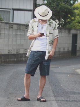 「MADE IN USA（メイドインユーエスエー）のアイテム」を使った、KAZUKI YAMADAさん（メンズ・178cm）の夏コーディネート