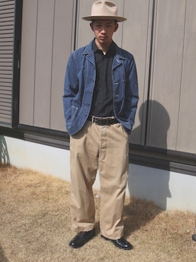 「SCHOTT」｜「アイテム（カバーオール）」を使った、KAZUKI YAMADAさん（メンズ・178cm）の春コーディネート