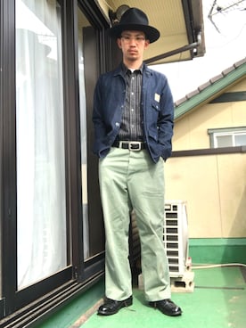 KAZUKI YAMADAさんの「Schott/ショット/FATIGUE COVERALL JACKET/ファティーグ カバーオール ジャケット」を使ったコーディネート