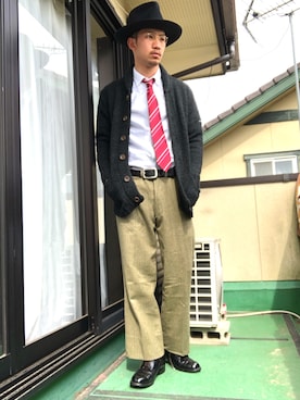 「AMERICAN OPTICAL（アメリカンオプチカル）のアイテム」を使った、KAZUKI YAMADAさん（メンズ・178cm）の春コーディネート