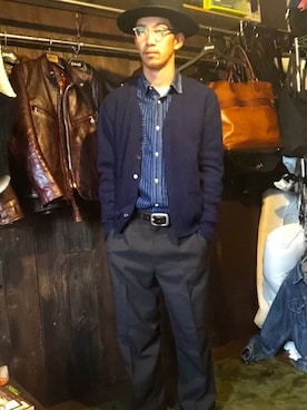 「70s」｜「アイテム（スラックス）」を使った、KAZUKI YAMADAさん（メンズ・178cm）の秋コーディネート