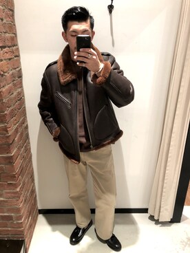 「SCHOTT」｜「アイテム（ミリタリージャケット）」を使った、KAZUKI YAMADAさん（メンズ・178cm）の冬コーディネート