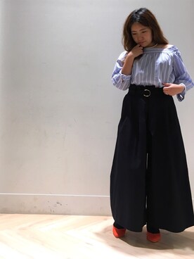 「スカーチョ」｜「アイテム（バレエシューズ）」を使った、しののんさん（レディース・156cm）の春コーディネート