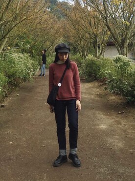 「NIKE(ナイキ)のアイテム(ショルダーバッグ)」を使った、Chiang Pei Chiさん(レディース・155cm)の秋コーディネート