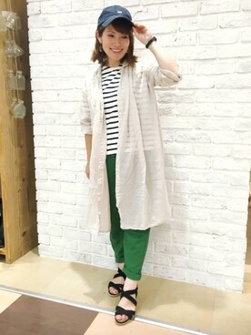 「LEE」｜「アイテム（シャツワンピース）」を使った、kayoさん（レディース・148cm）の夏コーディネート
