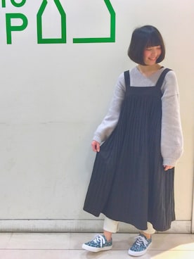 「ふんわり」｜「アイテム（ワンピース/ドレス）」を使った、kayoさん（レディース・153cm）の冬コーディネート