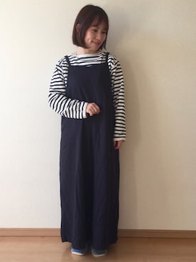 「リバーシブル」｜「アイテム（サロペット/オーバーオール）」を使った、kayoさん（レディース・148cm）の春コーディネート