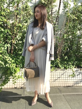 「Rouge vif（ルージュヴィフ）のアイテム（チェスターコート）」を使った、M I H I R Oさん（レディース・153cm）の秋コーディネート