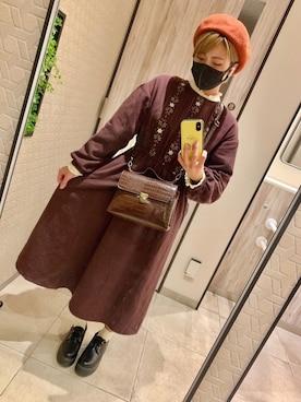 「秋のマイ旬スタイル」｜「アイテム（ハンチング/ベレー帽）」を使った、kurageさん（レディース・158cm）の秋コーディネート
