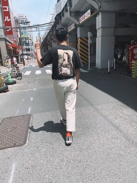 「BEAMS（ビームス）のアイテム（パンツ、ホワイト系）」を使った、kairiさん（メンズ・175cm）の夏コーディネート
