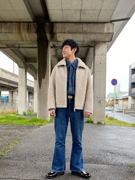 「Levi's（リーバイス）のアイテム（デニムパンツ、ブルー系）」を使った、kairiさん（メンズ・175cm）の春コーディネート