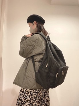 「ヒラキ（ヒラキ）のアイテム（ハンチング/ベレー帽）」を使った、funoさん（レディース・158cm）の冬コーディネート