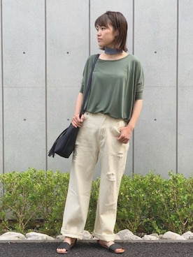 「Factor=（ファクターイコール）のアイテム（バッグ）」を使った、Nakamuraさん（レディース・156cm）の春コーディネート