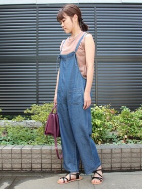 「Factor=（ファクターイコール）のアイテム（オールインワン・サロペット）」を使った、Nakamuraさん（レディース・156cm）の夏コーディネート