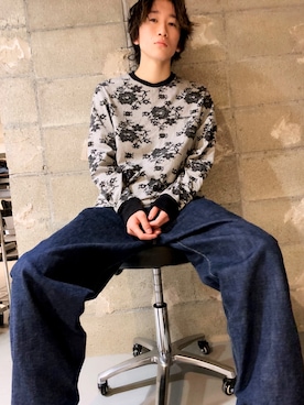 「Scye（サイ）のアイテム（デニムパンツ）」を使った、坂本たかまささん（メンズ・173cm）の春コーディネート