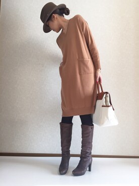 「STYLE DELI（スタイルデリ）のアイテム（ワンピース/ドレス）」を使った、kaorinnさん（レディース・158cm）の冬コーディネート