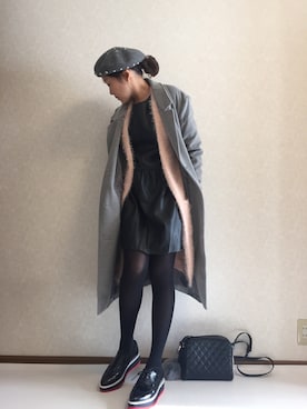 「フェザー」｜「アイテム（チェスターコート）」を使った、kaorinnさん（レディース・158cm）の冬コーディネート