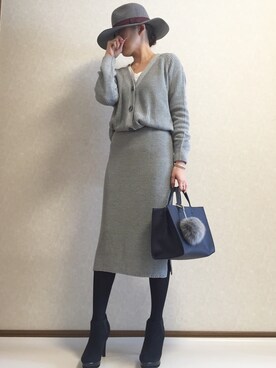 「ニットアップ」｜「アイテム（帽子）」を使った、kaorinnさん（レディース・158cm）の冬コーディネート