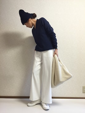 「coca（ANDEX shoes product）（コカ）のアイテム（パンツ）」を使った、kaorinnさん（レディース・158cm）の冬コーディネート
