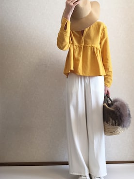 「coca（ANDEX shoes product）（コカ）のアイテム（パンツ）」を使った、kaorinnさん（レディース・158cm）の春コーディネート