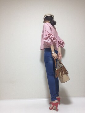 「バルーンスリーブ」｜kaorinnさん（レディース・158cm）の夏コーディネート