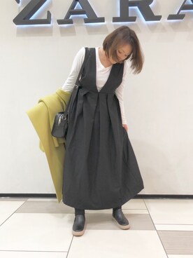 「SOMETHING（サムシング）のアイテム（シューズ）」を使った、kaorinnさん（レディース・158cm）の冬コーディネート