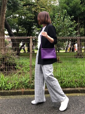 「BLISS POINT（ブリスポイント）のアイテム（バッグ）」を使った、kaorinnさん（レディース・158cm）の秋コーディネート