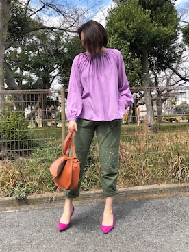 「AmiAmi（アミアミ）の【雑誌steady.5月号掲載商品】走れる7cmヒールパンプス/生地巻きヒール/春夏Ver.（パンプス）」を使った、kaorinnさん（レディース・158cm）の春コーディネート
