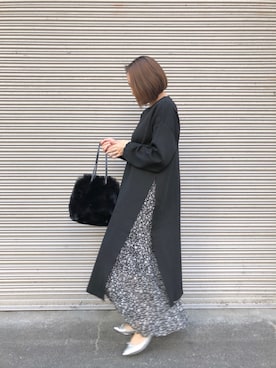 「スリット」｜「アイテム（バレエシューズ）」を使った、kaorinnさん（レディース・158cm）の秋コーディネート